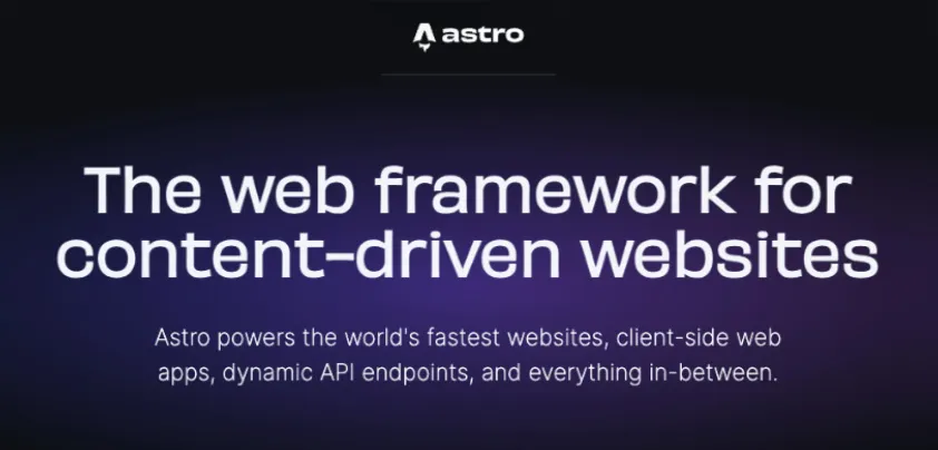 A screenshot of the Astro website Header says \