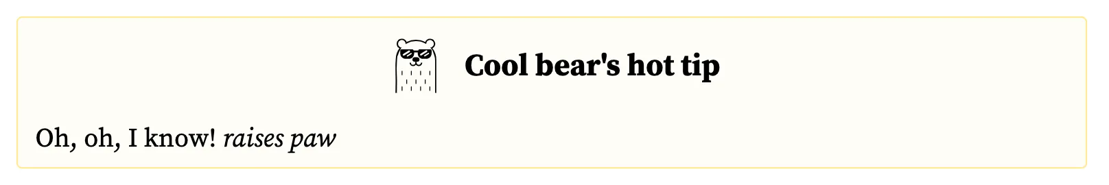 A random Cool Bear appears