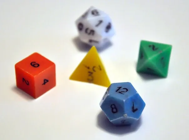 A dice set from Dungeon and Dragons (D&#x26;D)