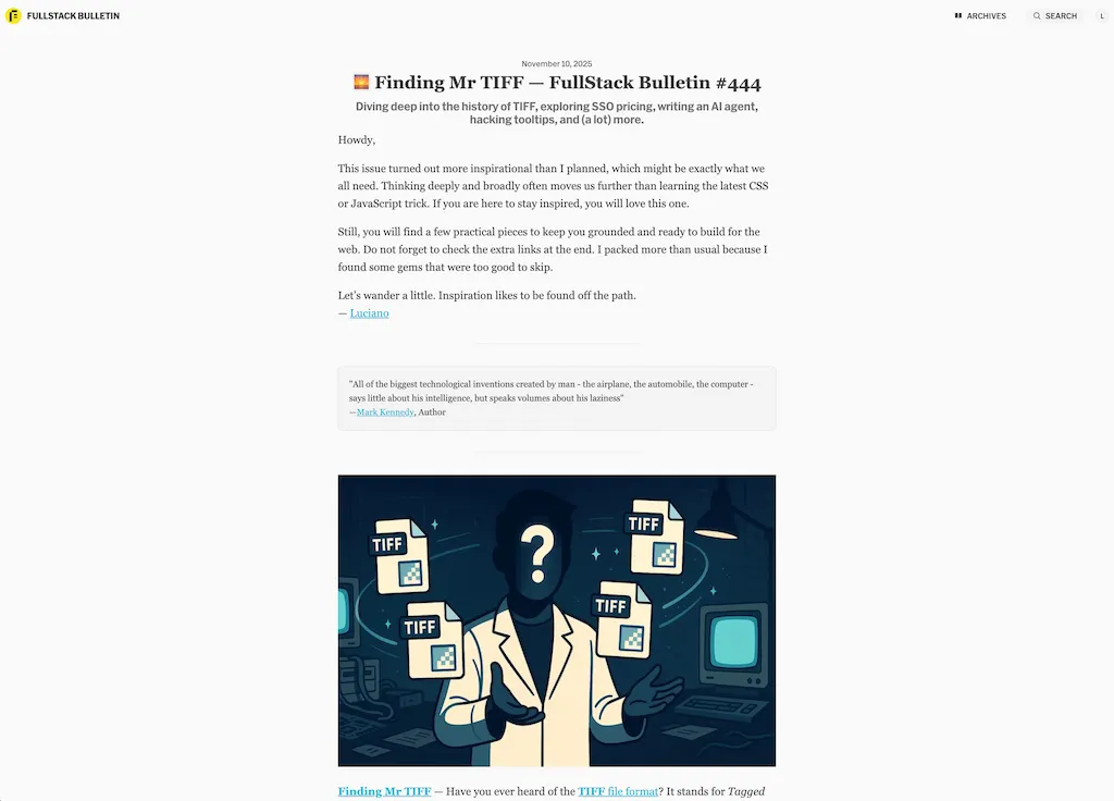 FullStack Bulletin new format on Buttondown