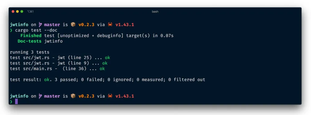 Running docs tests with rust test --doc