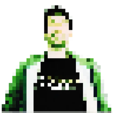 The pixelated profile picture loaded as a placeholder