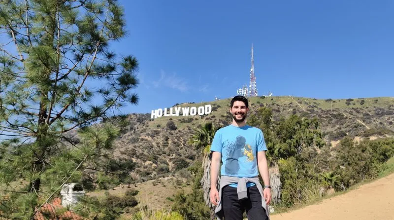 Luciano Mammino at the Hollywood sign