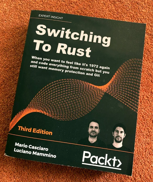 Node.js Design patterns mock cover pretending we are thinking to swith to Rust