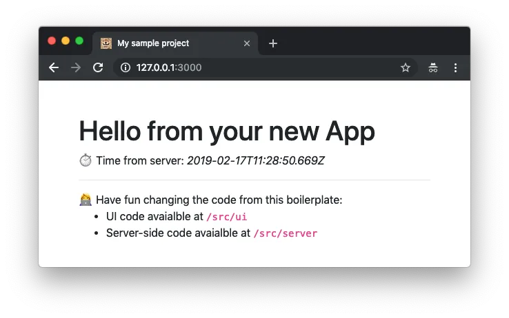 Sample server time web application