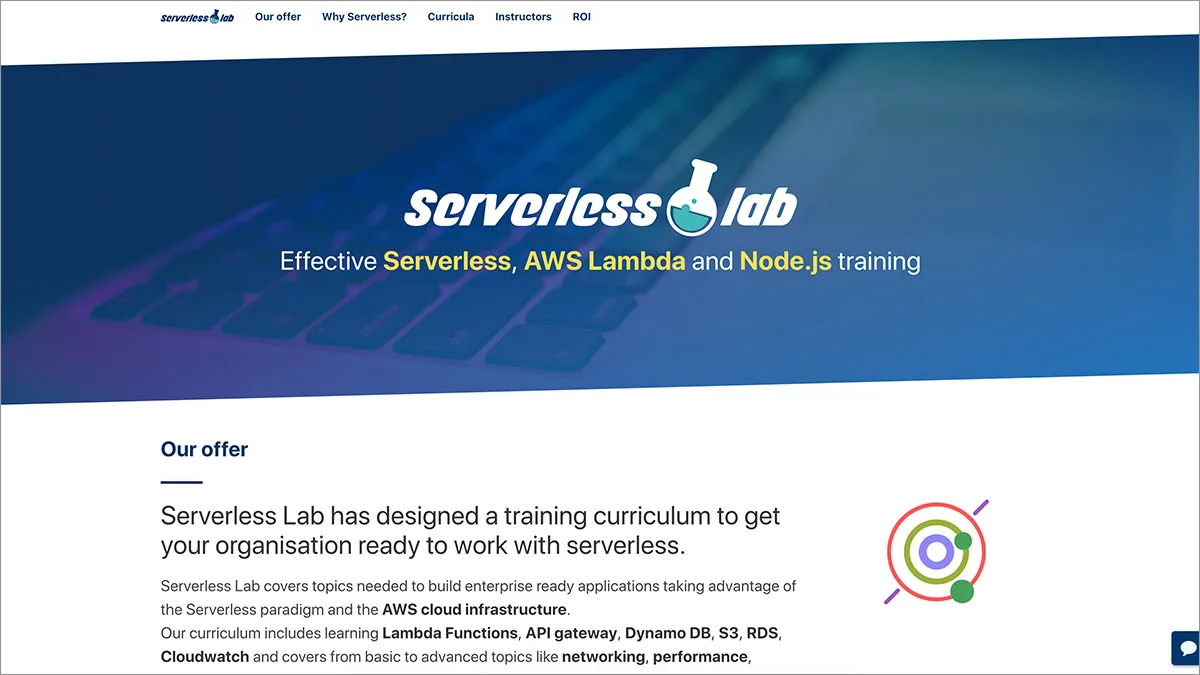 Serverless Lab website preview